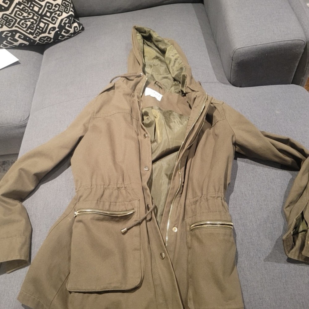 Olive Green Hooded Women's Jacket
